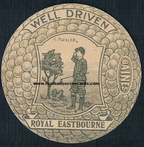 1910s Baines golf club Royal Eastbourne golfing ball card