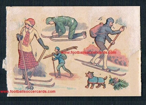 1910s ski skiers skiing transfer decals snow ice transfer decal
