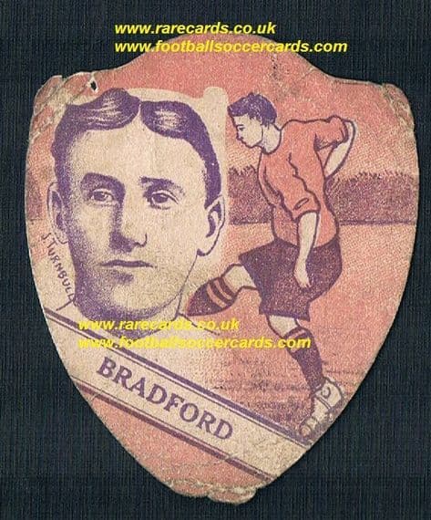 1911 Jimmy Turnbull the Man Utd goal machine Bradford PA Hurst FC Baines card