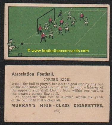 1911 Murray's tobacco Rules of Association Football - the corner kick card #23