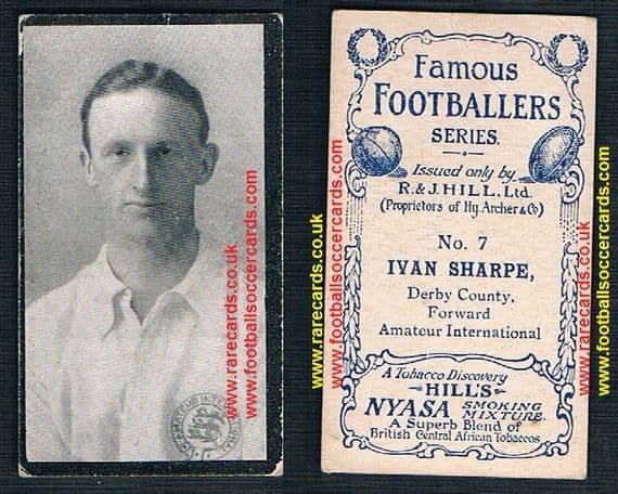 1911 Nyasa Hills #7 Ivan Sharpe Derby County England cigarette card