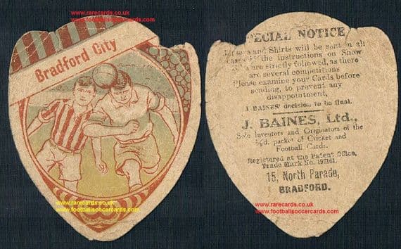1912 Bradford City F.C. Baines Ltd card