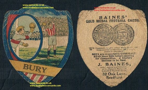 1912 Bury F.C. Baines Ltd card
