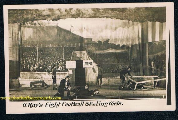 1912 G. Ray's Liverpool v Manchester City skating football girls early women's soccer rarity