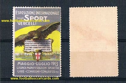 1913 Pro Vercelli football and multisports event cinderalla poster stamp