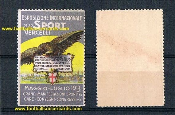 1913 Pro Vercelli football and multisports event cinderalla poster stamp