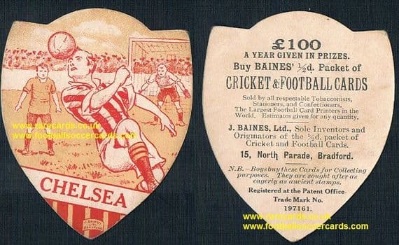 1914 Baines Ltd red wartime Chelsea FC card
