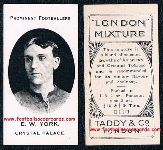 1914 E W York Crystal Palace Taddy London Mixture card