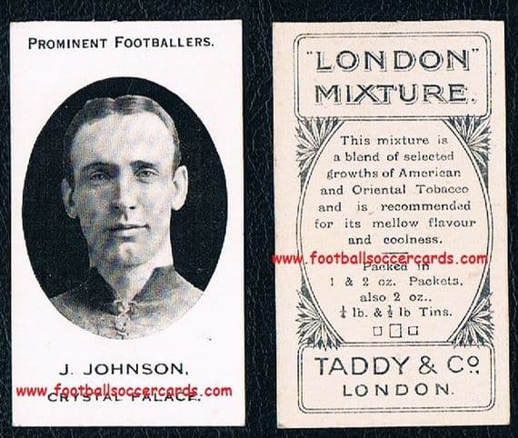 1914 J Johnson Crystal Palace Taddy London Mixture card