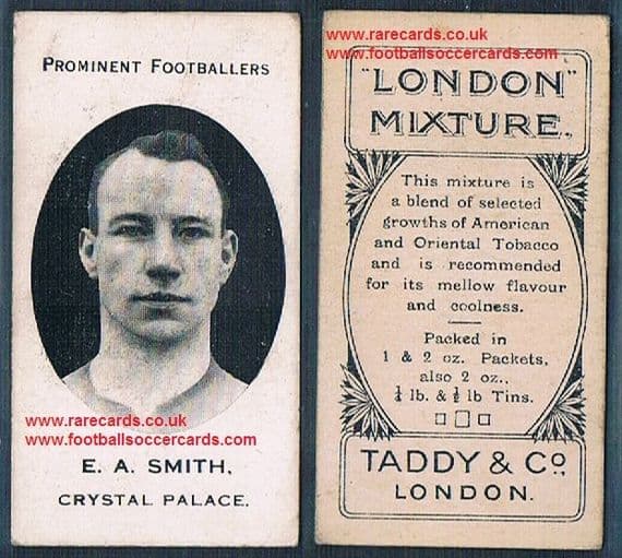 1914 London Mixture Taddy tobacco card of E.A. Smith Crystal Palace