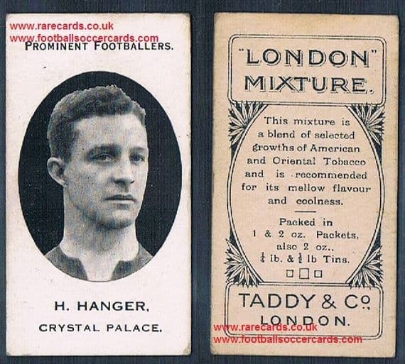 1914 London Mixture Taddy tobacco card of H Hanger Crystal Palace