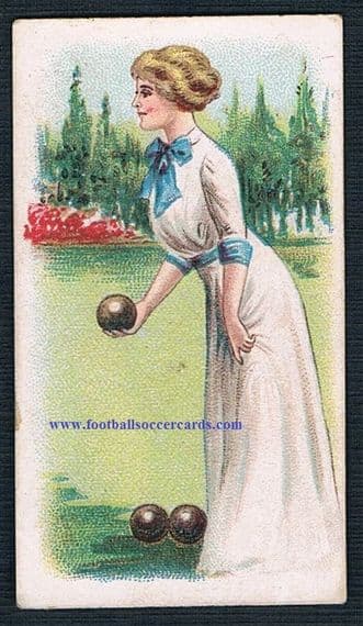 1914 Wills Scissors Sporting Girls series Bowls & Bowling women.