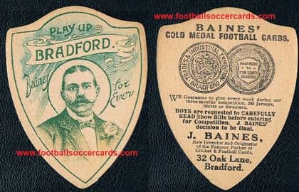 1918 John Baines of Bradford, Senior seen on the rare card itself
