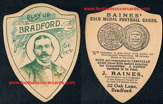 1918 John Baines of Bradford, Senior seen on the rare card itself