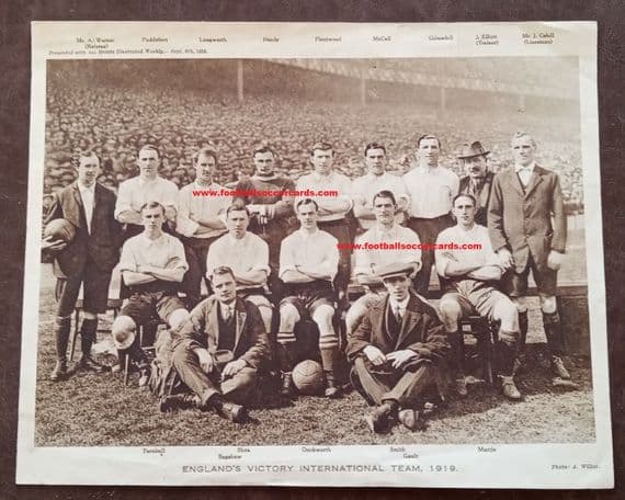 1919 All Sports gift supplement England 's Victory team Sam Hardy BETTER example!