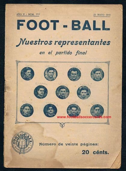1919 Paulino Alcantara on the cover of Foot-ball mag #212 May 23rd, Red Star Club Paris SOLD