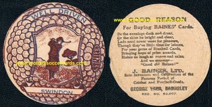 1919 Swindon Golf club v.rare Baines golfball card with rhyme, golfing golfer rarity