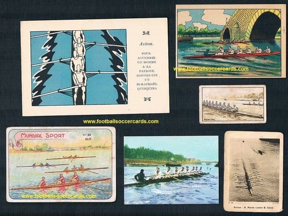 1920 -60 instant collection 6 boat race rowing trade cards Spain France & Germany SEEN IN MY BOOK!