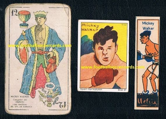 1920 's -30s Mickey Walker 11th/17th Greatest Boxer of All-Time, 3 rare cards