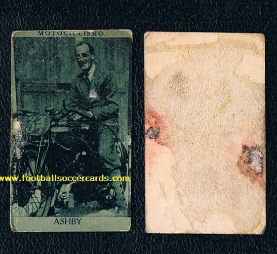 1920 's Cecil Ashby trade card given with Italian chocolates, Isle of man TT rider