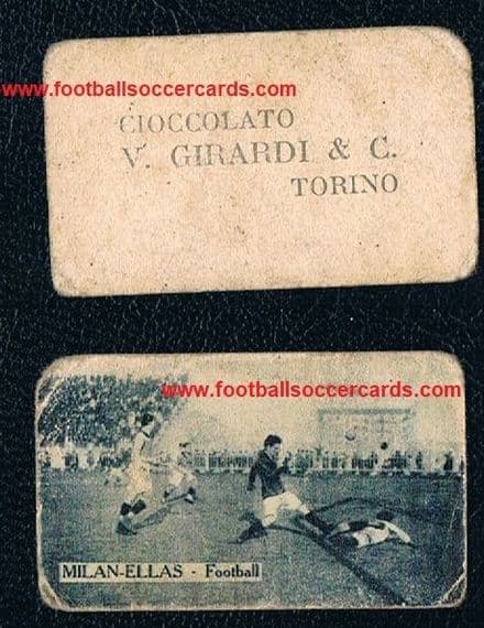 1920's Girardi card AC MILAN v HELLAS VERONA