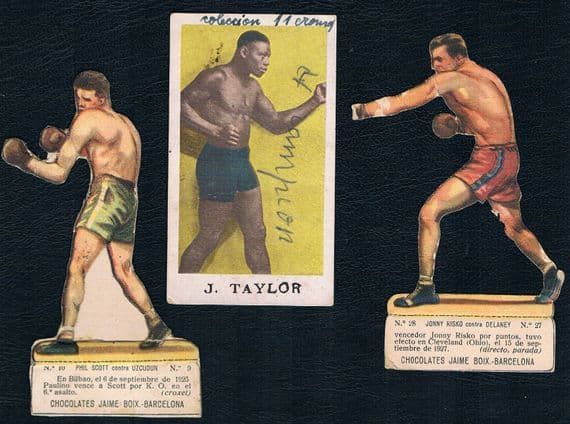 1920 's Jonny Risko USA Phil Scott GB & Jack Taylor USA boxers 3 rare Spanish cards