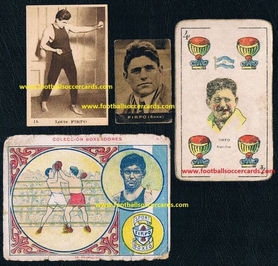 1920's Luis Angel Firpo 1 of RING 's100 Greatest boxers Pampas Bull Argentina 4 rare cards