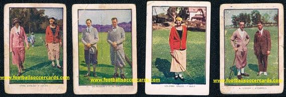1920 's Onagoity Dolar 4 golf cards from Argentina famous golfers golfing