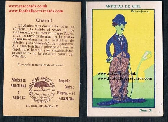 1920s Amatller Charlie Chaplin artistas 39 RESERVED for buyer June 2026