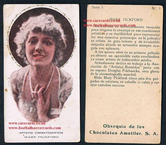 1920s Amatller Mary Pickford cinematograficos