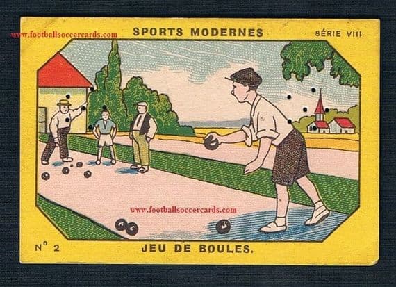 1920s Bowls card from France by Milliat with perforation cance stamp by Milliat
