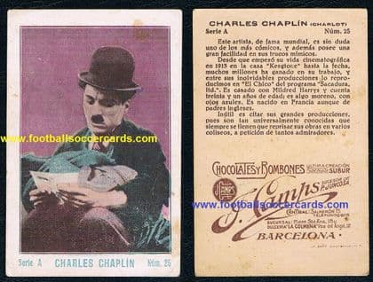 1920s Charlie Chaplin on a J.Camps Spanish trade card