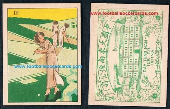 1920s Dah Tung Nan art deco classic Golf Girl Cigarette card L 12 Hong Kong China