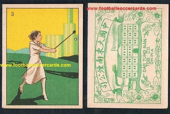 1920s Dah Tung Nan art deco classic Golf Girl Cigarette card L 3 Hong Kong China