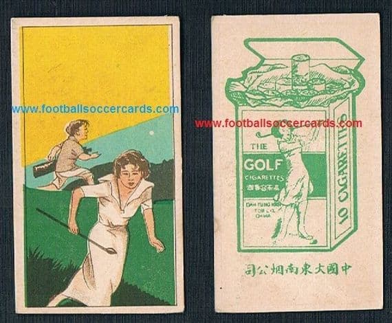 1920s Dah Tung Nan art deco classic Golf Girl tobacco card lost balls Hong Kong China