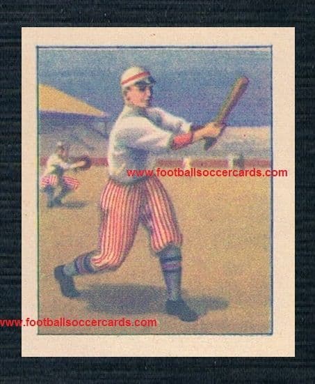 1920s decal transfer of baseball players in red striped trousers actually inverse image