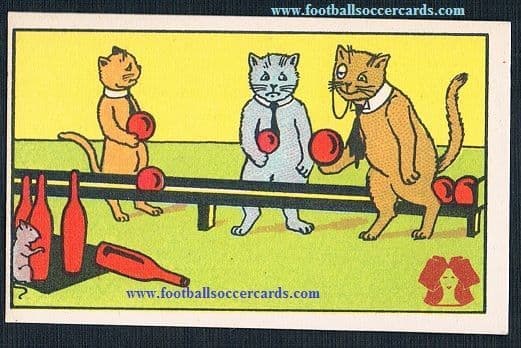 1920s Dutch Bowling cats bowls trade card Alsacienne Biscuits