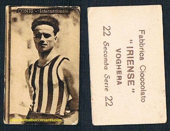 1920s Leopoldo Conti INTER very rare Iriense Chox card from Voghera