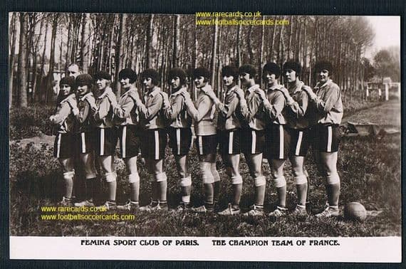 1920s postcard Dick Kerr's ladies related Femina Sport Paris women's football