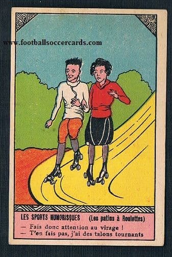 1920s roller skating trade card art deco period classic design very attractive & very rare!