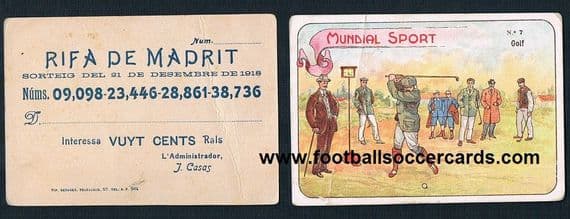 1920s Spanish GOLF trade card from the "Mundial Sport" series RESERVED for buyer June 2026
