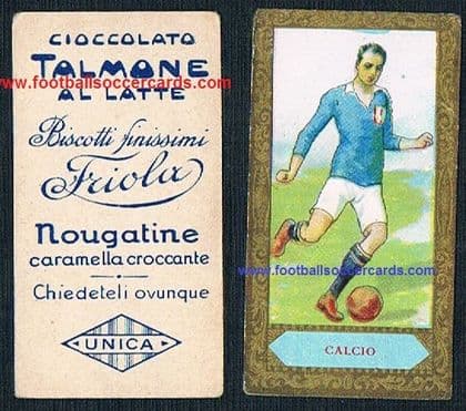 1920s Talmone Chocolates ITALY Azzurri one of the earliest Italian soccer cards IN MY BOOK
