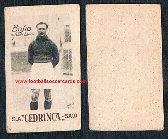 1920s Vincenzo Bosia of Asti / Torino on a very rare Cedrinca chox card