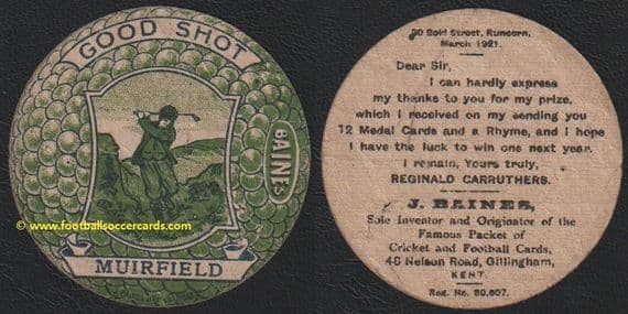 1921 Baines Muirfield PGA golf course, a card of the historic Open links club near Edinburgh