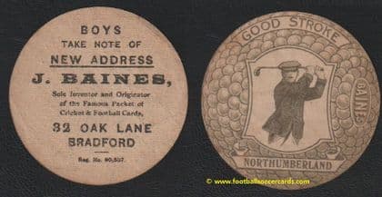 1921 Baines Northumberland golf club course Newcastle golfing card