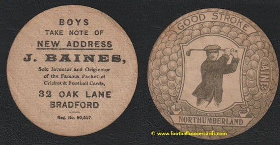 1921 Baines Northumberland golf club course Newcastle golfing card