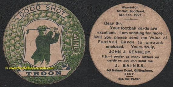 1921 Baines Royal Troon golf course card historic Ayrshire Open PGA links golfing card