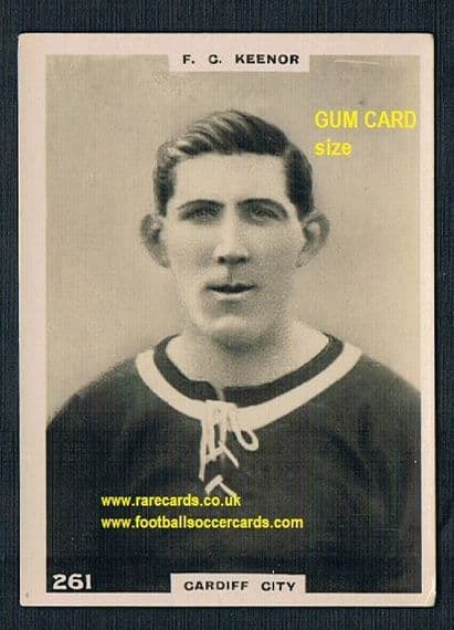 1921 Pinnace GUM CARD SIZE 261 Keenor Cardiff card  SOLD