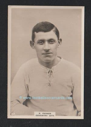 1921 Richard Parker centre-forward #154 Coventry City cabinet-size redemption card Phillips Pinnace