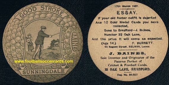 1921 Sunningdale Slough Berkshire golf course golfing Baines card